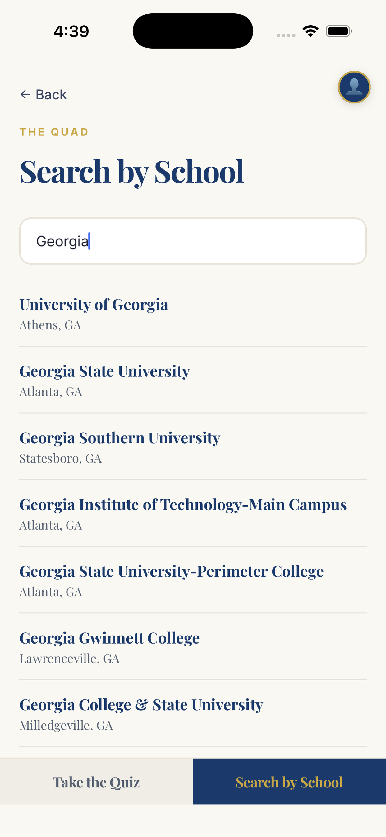Search by School